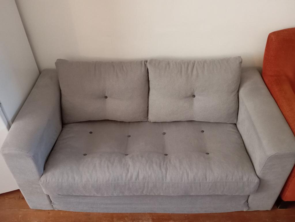 Canapé 2 places convertible (divan convertible), 75 à 100 cm, Comme neuf, Enlèvement, Deux personnes