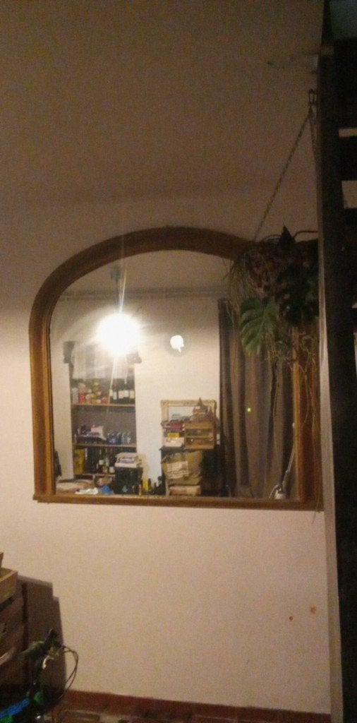 Grand miroir arche doré de cheminée XXL Style Louis-Philippe, Antiquités & Art, Enlèvement, Autres formes, 100 à 150 cm, 100 à 150 cm