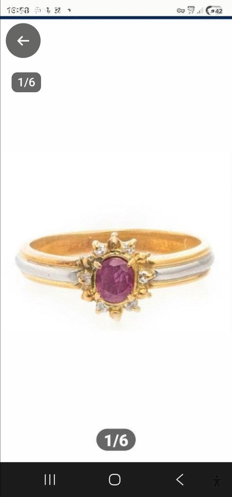 wit geel gouden ring met certifikaat, Wit, Ophalen of Verzenden, Zo goed als nieuw, Met edelsteen