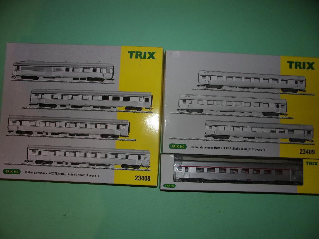 TRIX rame 8 voitures INOX TEE PBA L'ETOILE DU NORD NEUF, Hobby en Vrije tijd, Modeltreinen | H0, Nieuw, Wagon, Gelijkstroom, Trix
