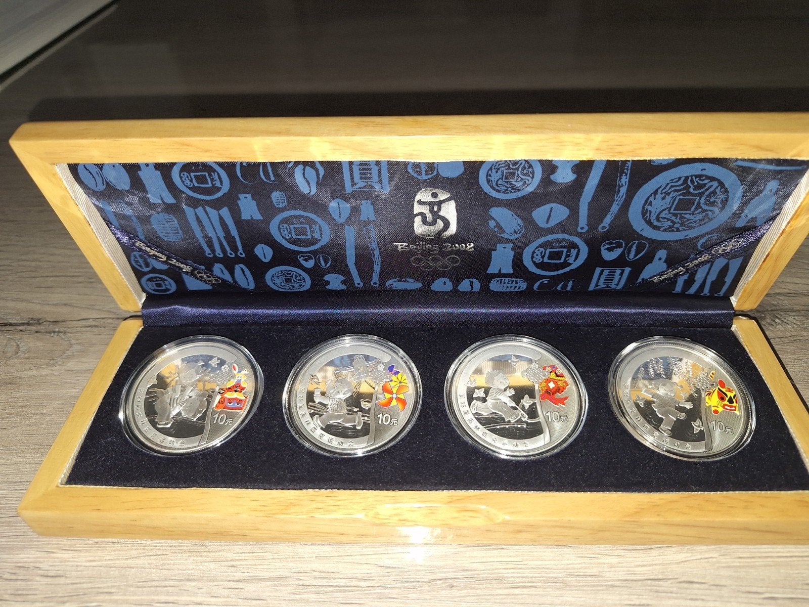 Zilveren Muntenset Spelen Beijing 4 x 1 oz, Ophalen of Verzenden, Zilver