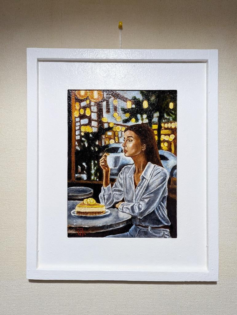 Peinture « Café du soir », Antiquités & Art, Art | Peinture | Moderne, Envoi