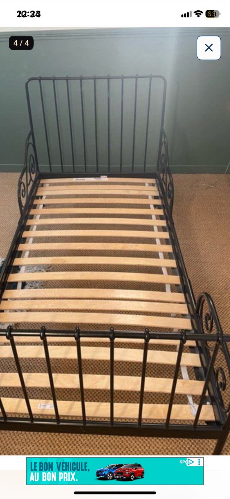IKEA uitschuifbaar bed, Huis en Inrichting, Ophalen, Zo goed als nieuw, Zwart