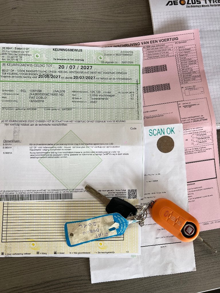 FIAT DOBLO 1.3 DIESEL (66KW) 125.000KM EURO5B. GEKEURD V.VRK, Auto's, Fiat, Bedrijf, Te koop, Doblo, ABS, Adaptieve lichten, Airbags