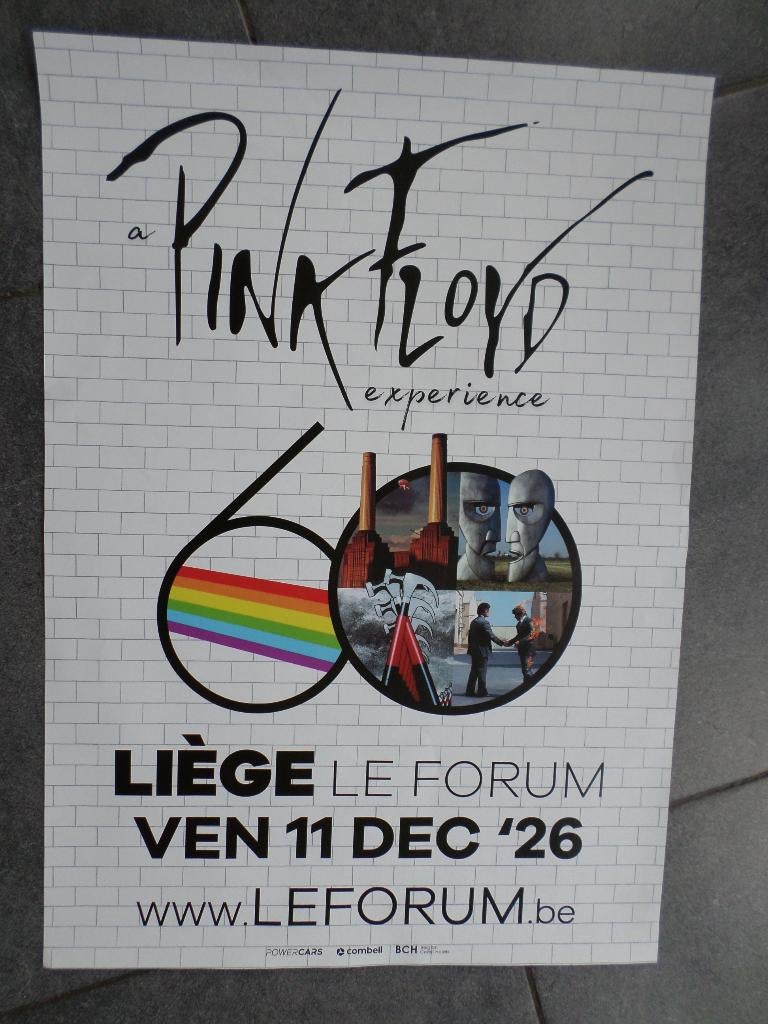Pink Floyd experience - affiche 60x40 - 2026, Enlèvement ou Envoi, Rectangulaire vertical, A1 jusqu'à A3, Musique