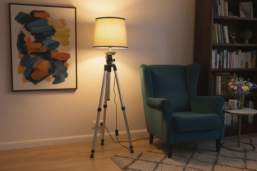 Unieke statief vloerlamp – €85

Op zoek naar een stijlvol, Huis en Inrichting, Lampen | Vloerlampen, Ophalen of Verzenden