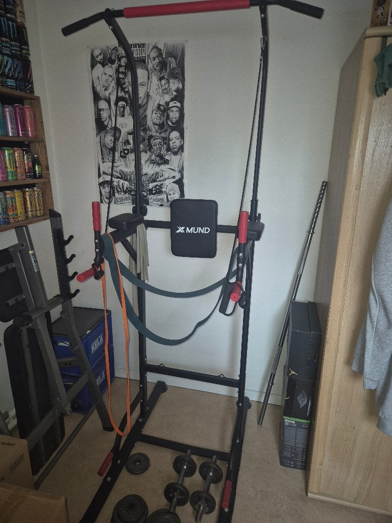 XMUND Power Tower + banc de presse, Enlèvement, Comme neuf, Bras