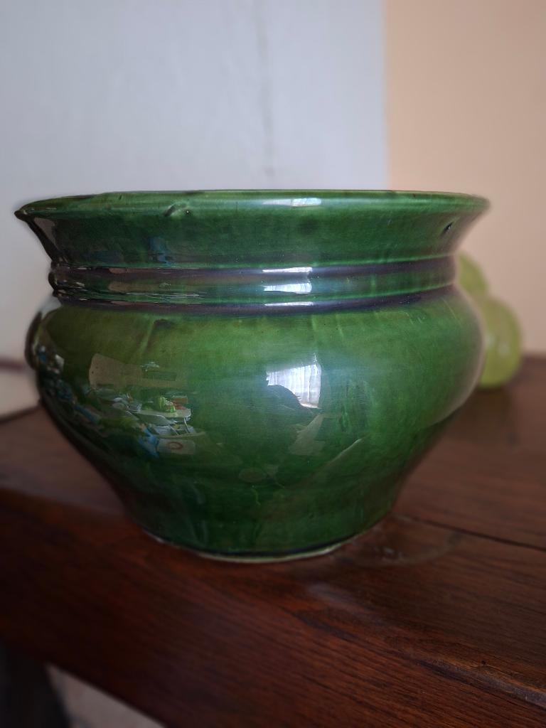 bloempot groen, Rond, Minder dan 40 cm, Aardewerk, Ophalen