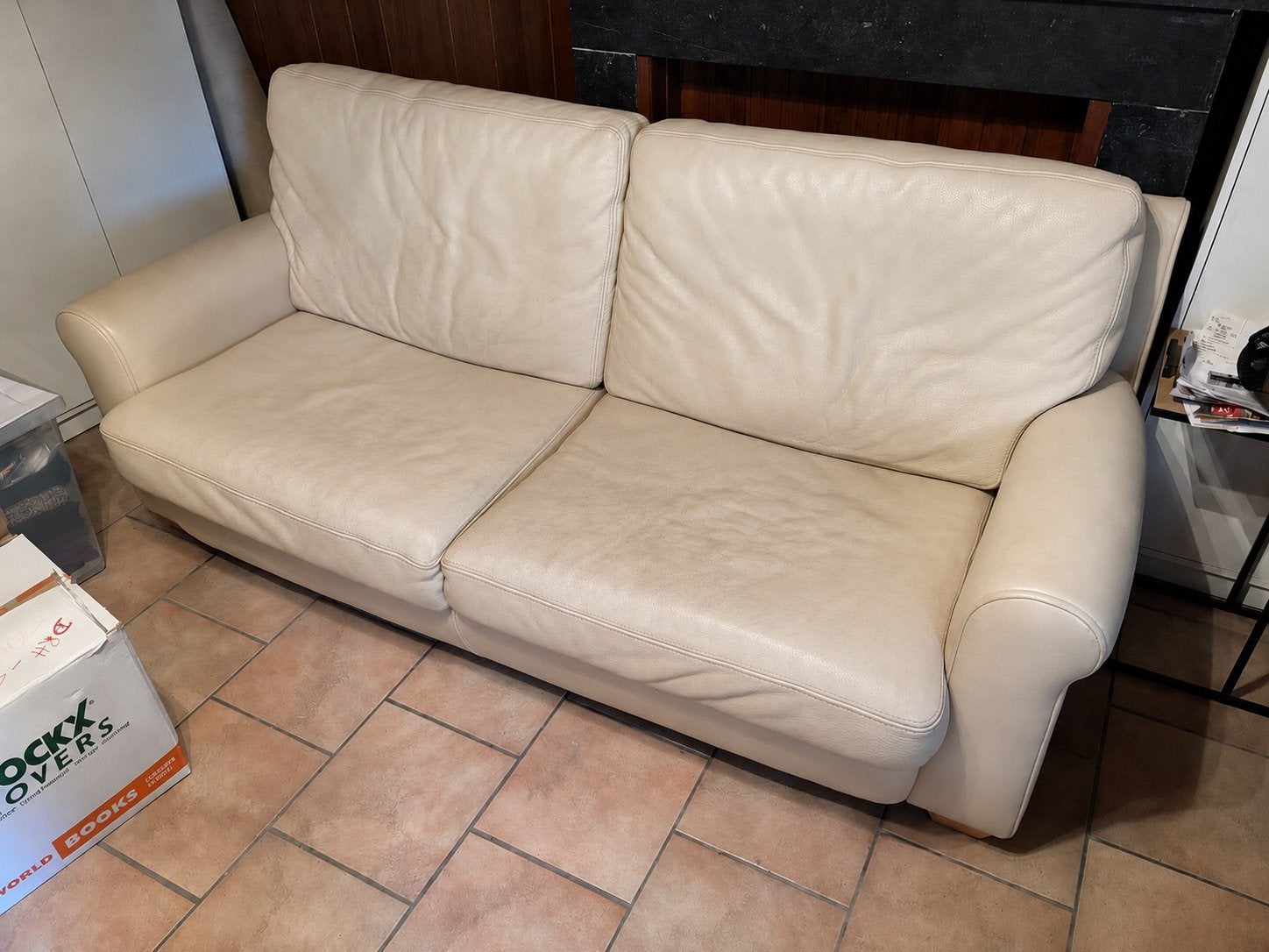 Canapé en cuir, Maison & Meubles, Canapés | Salons, Enlèvement, Utilisé, Cuir