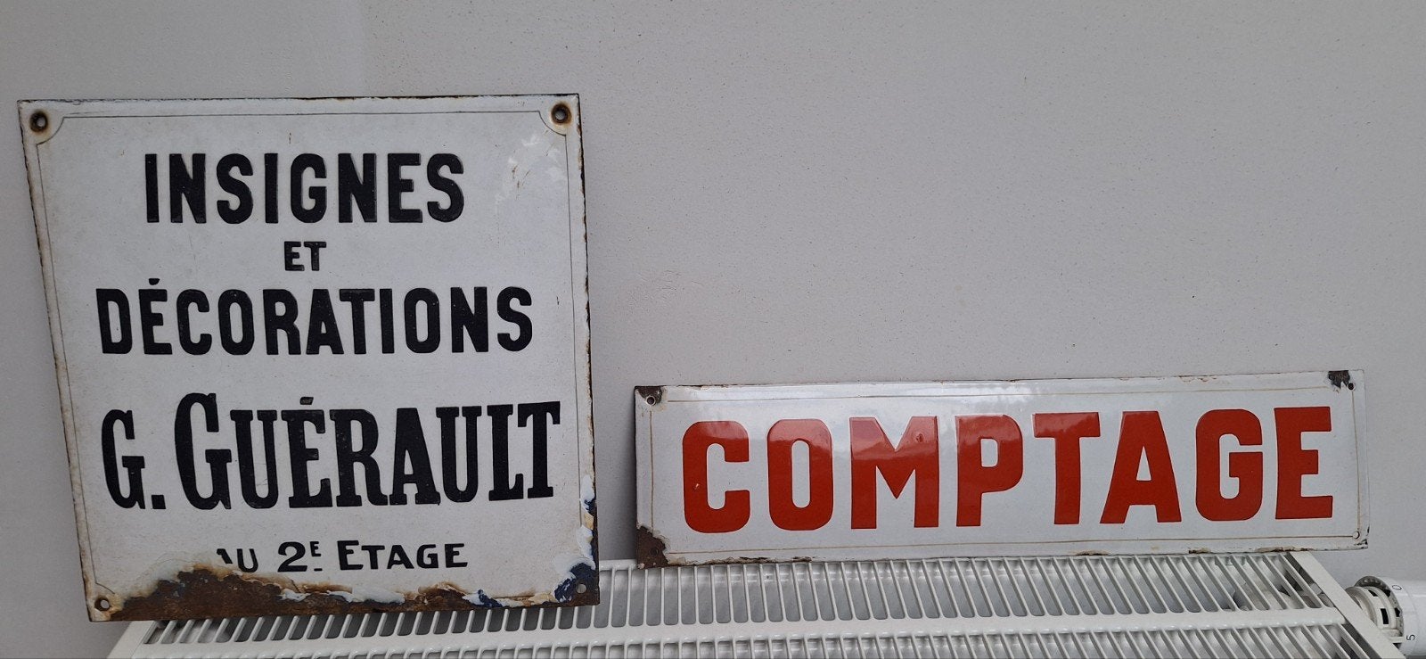 magnifique lot de plaque emaillee et métal, Enlèvement