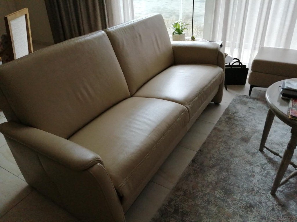 Ensemble de canapé en cuir, Maison & Meubles, Canapés | Salons, Banc droit, Comme neuf, Enlèvement, Cuir