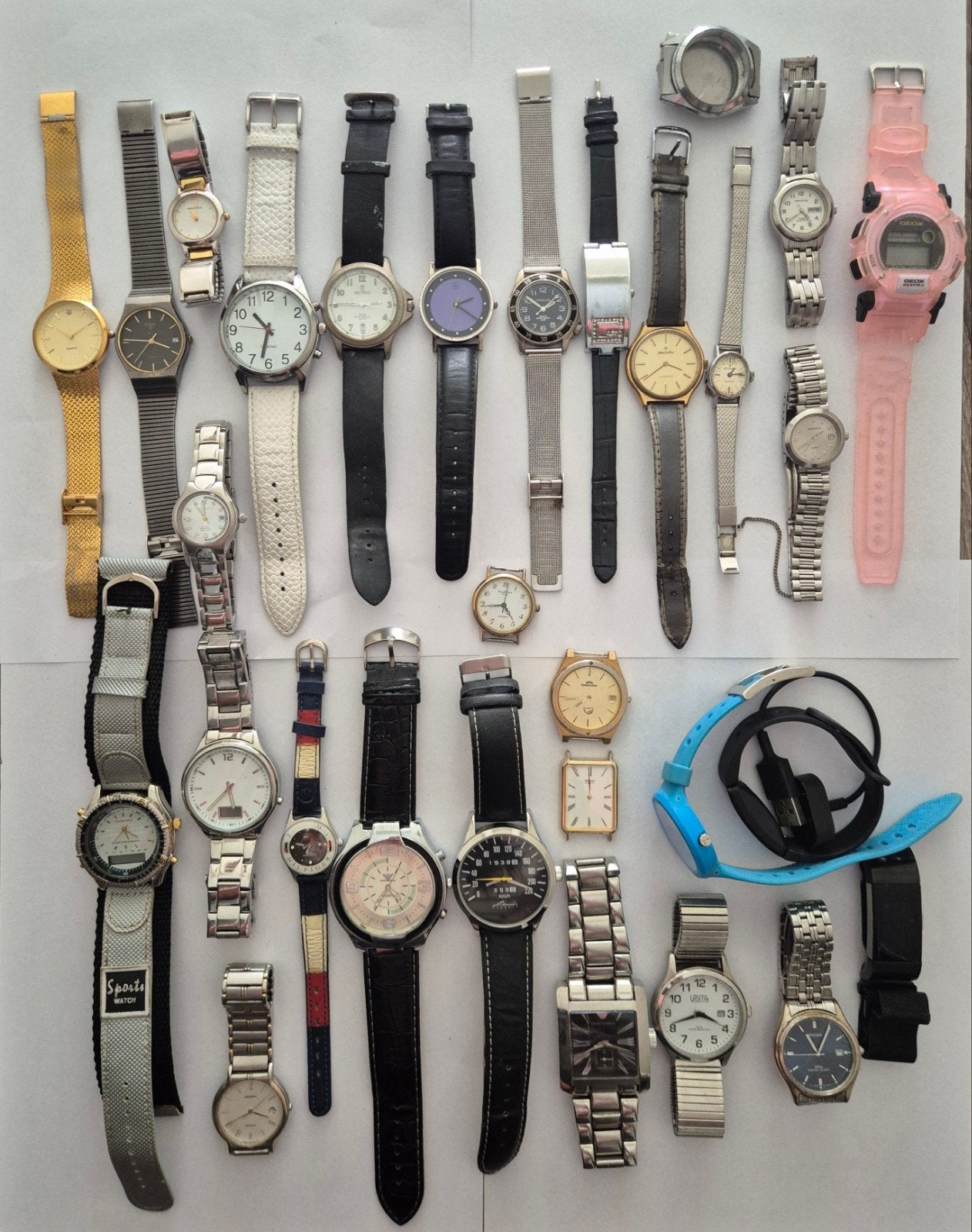 Partij horloges lot watches quartz collectie verzameling, Handtassen en Accessoires, Horloges | Heren, Gebruikt, Staal, Verzenden