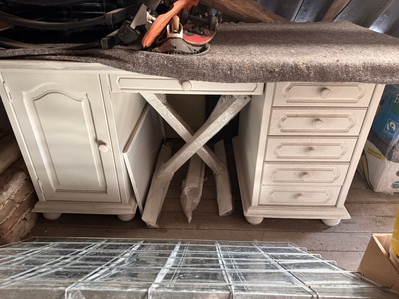 Retro bureau, Huis en Inrichting, Ophalen, Gebruikt, Met lade(s), Eikenhout
