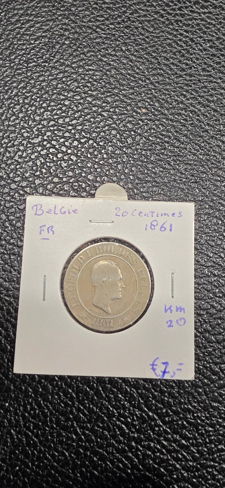 België 20 centimes 1861 Fr., Ophalen of Verzenden