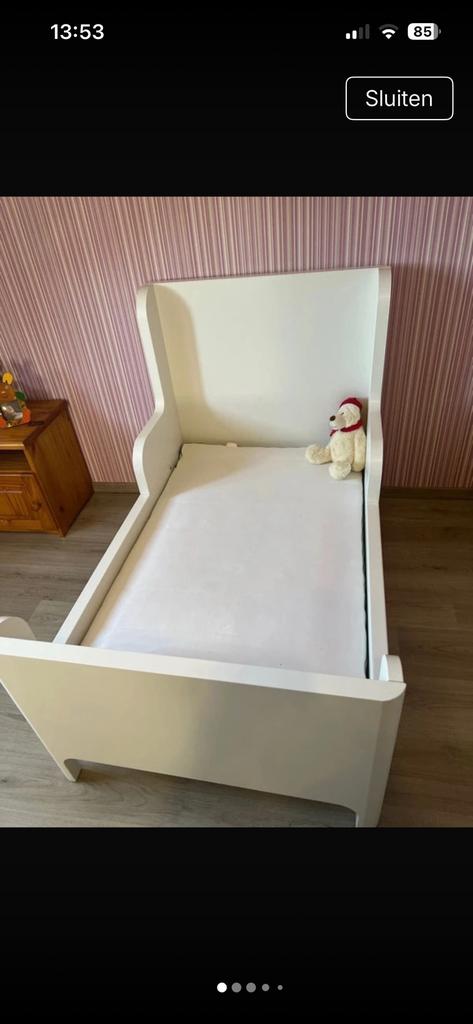 Peuterbed 3 x uitschuifbaar naar eenpersoonsbed, 70 tot 85 cm, Zo goed als nieuw, 160 tot 180 cm, Ophalen
