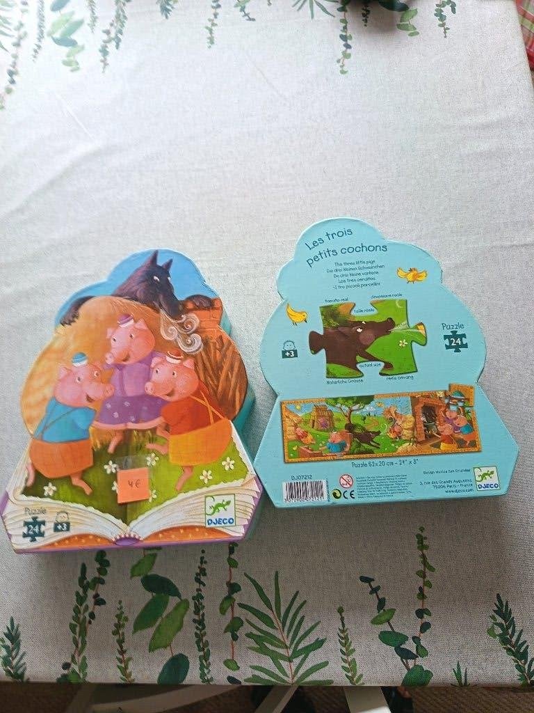 Puzzle Djeco Loup et trois petits cochons, Enfants & Bébés, Jouets | Puzzles pour enfants, Enlèvement, 10 à 50 pièces, Utilisé