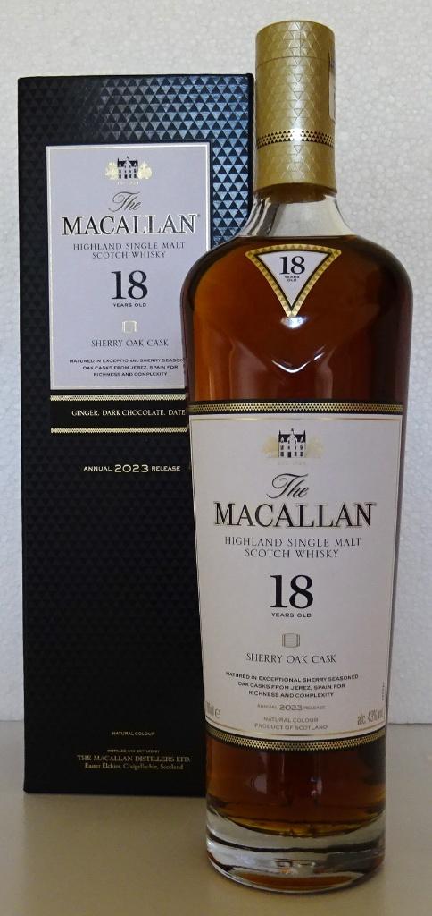 Macallan Sherry Oak 18 Y 2023, Ophalen, Nieuw, Vol