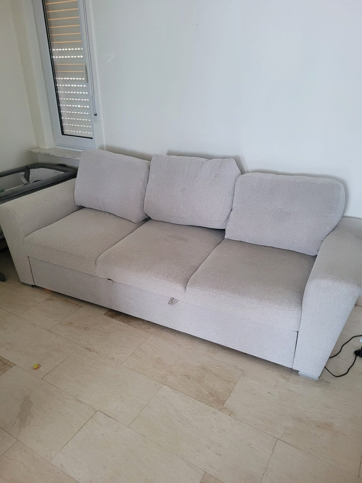 Te koop Slaapbank met latten en converteerbare rugleuning, Maison & Meubles, Enlèvement, Utilisé, Tissus