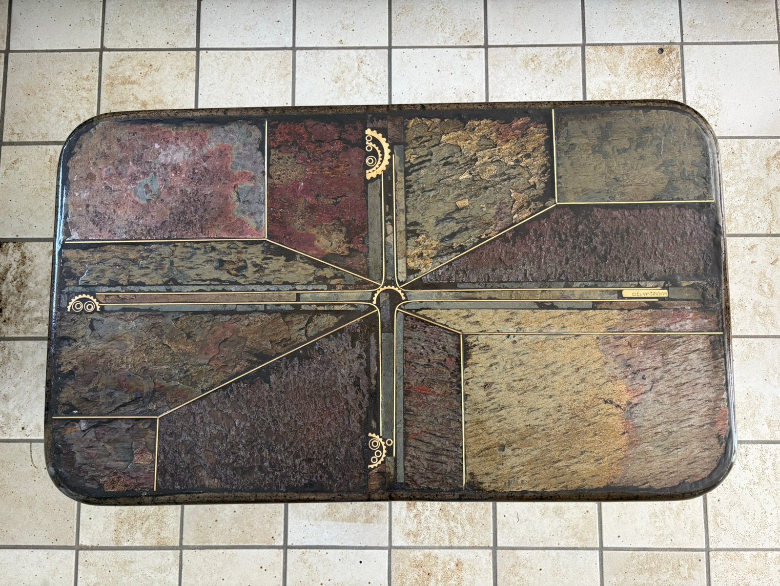 Vintage salontafel M.Kingma, Huis en Inrichting, Tafels | Salontafels, Ophalen, Overige materialen, 100 tot 150 cm, Vintage