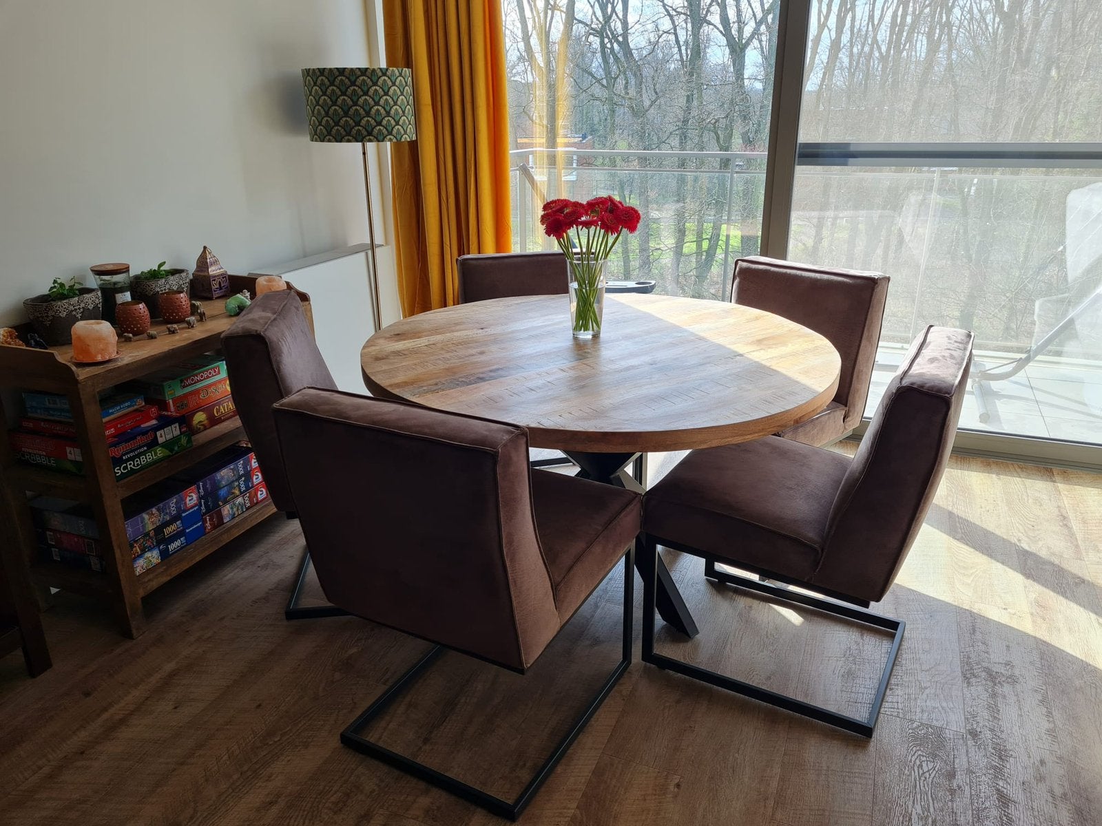 Eettafel - rond, Huis en Inrichting, Ophalen, Gebruikt, 100 tot 150 cm, Rond