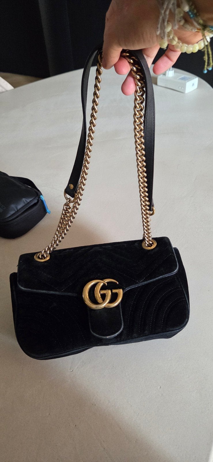 velvet Gucci bag, Ophalen of Verzenden, Gebruikt, Zwart, Handtas
