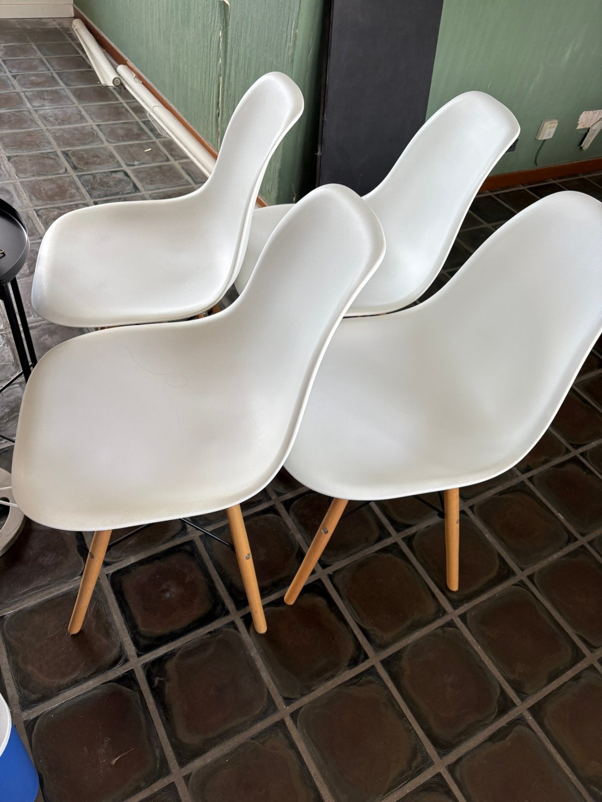 4 kuipstoelen, Ophalen, Gebruikt, Wit, Vier