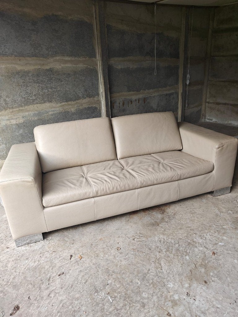 Zetel echt leer, Huis en Inrichting, Ophalen, Gebruikt, 150 tot 200 cm, Tweepersoons