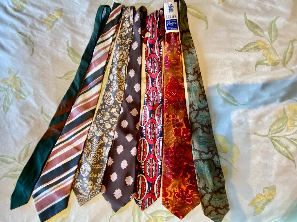 Set van 7 kwaliteitsstropdassen: vintage, Kleding | Heren, Overige kleuren, Ophalen of Verzenden, Met patroon, Différentes