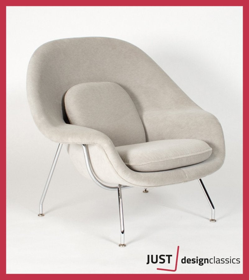 Knoll Saarinen Womb Chair Zand Velours, Huis en Inrichting, Fauteuils, Ophalen, Zo goed als nieuw