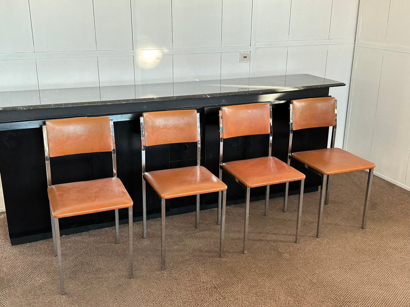 Chroom eetkamerstoelen, set van 4, Ophalen