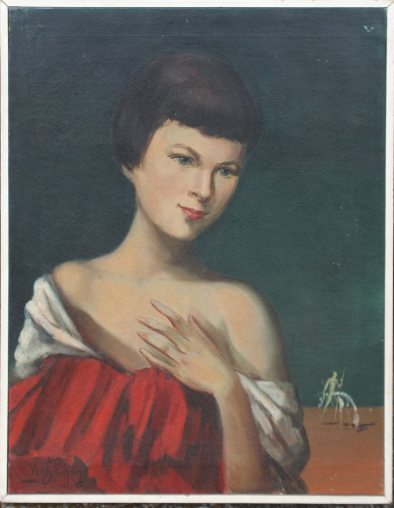 Aimé Van Belleghem (1922-1996): Jonge Vrouw (O/D, 52 x 67cm), Enlèvement ou Envoi, Signé