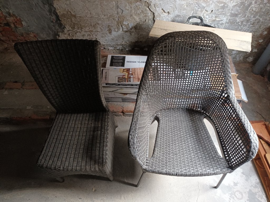 2 Terras stoelen, Jardin & Terrasse, Chaises de jardin, Enlèvement, Comme neuf, Autres matériaux, Empilable