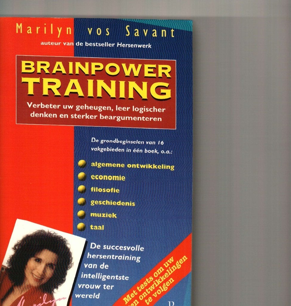 Brainpower training Marilyn Vos savant 289 blz, Ophalen of Verzenden, Zo goed als nieuw