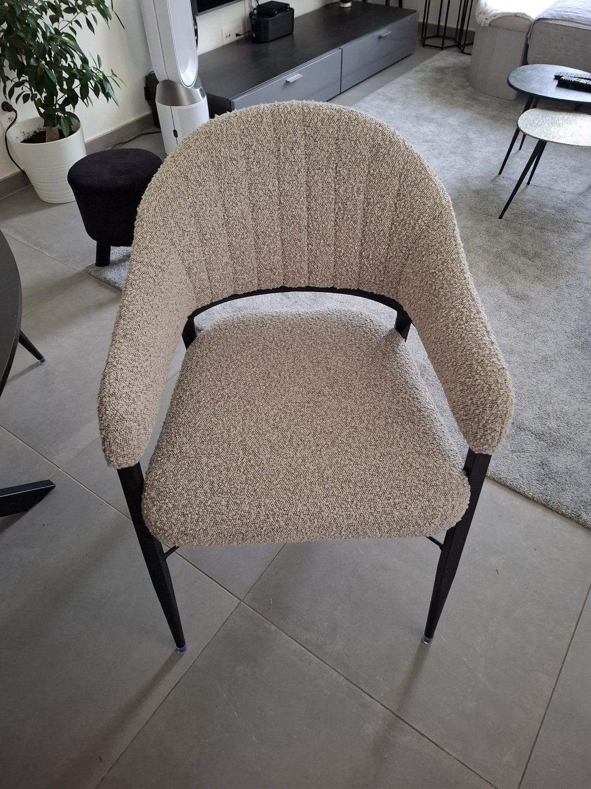Set 4 stoelen + tafel 120cm, 100 à 150 cm, Quatre personnes, Rond, Comme neuf