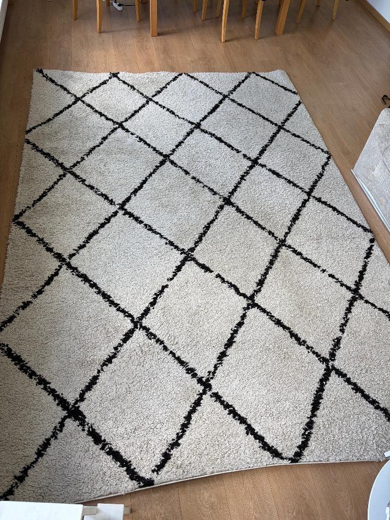 Vloerkleed 230x330 crème zwart – FRAAI Grand Lines, Huis en Inrichting, Ophalen, Gebruikt, Crème, 200 cm of meer