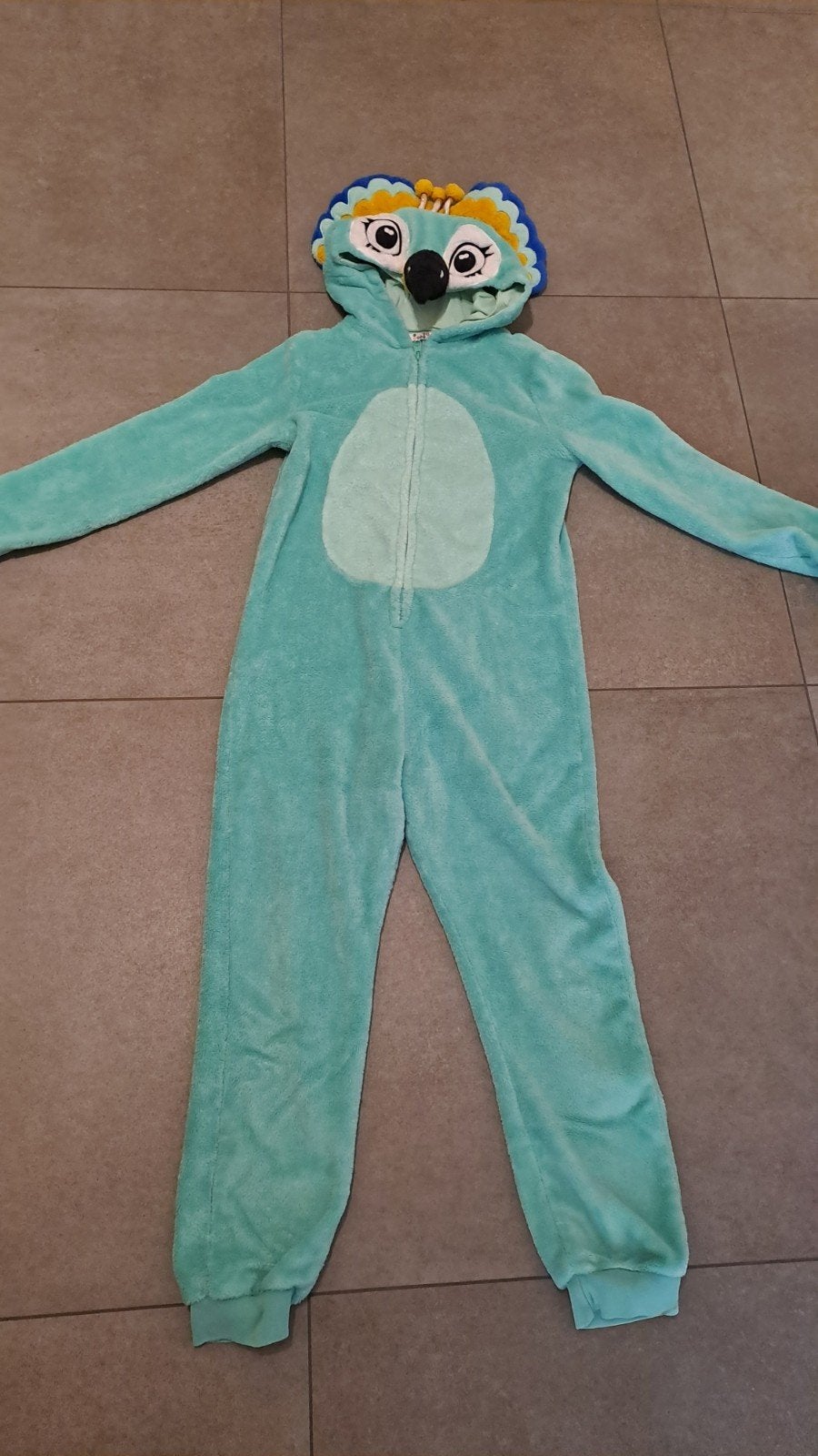 onesie - verkleedkledij pauw, Ophalen