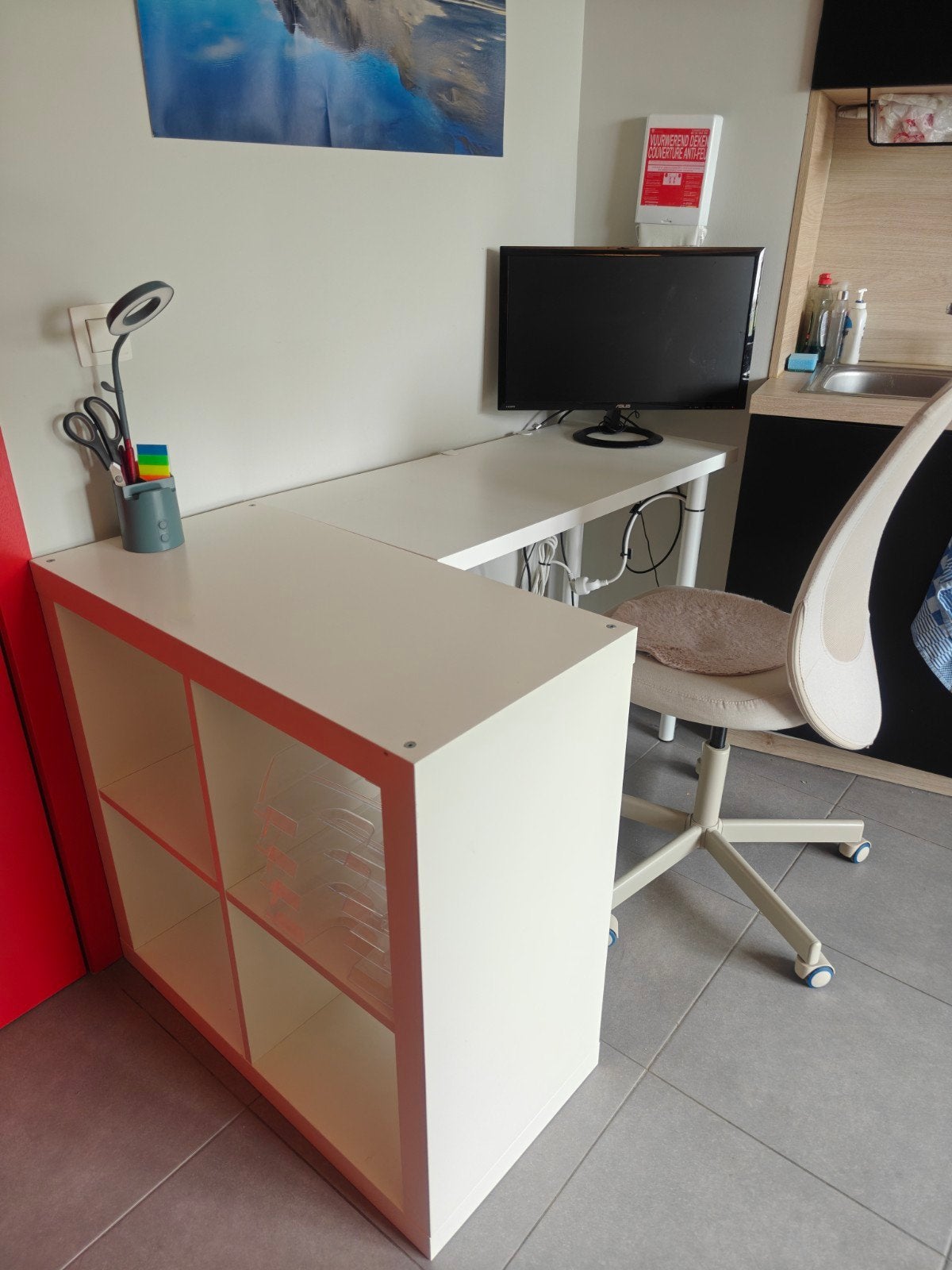 IKEA LINNMON / OLOV bureau – hoogte verstelbaar, Maison & Meubles, Bureaux, Bureau d'angle, IKEA, Blanc, Réglable en hauteur, Enlèvement