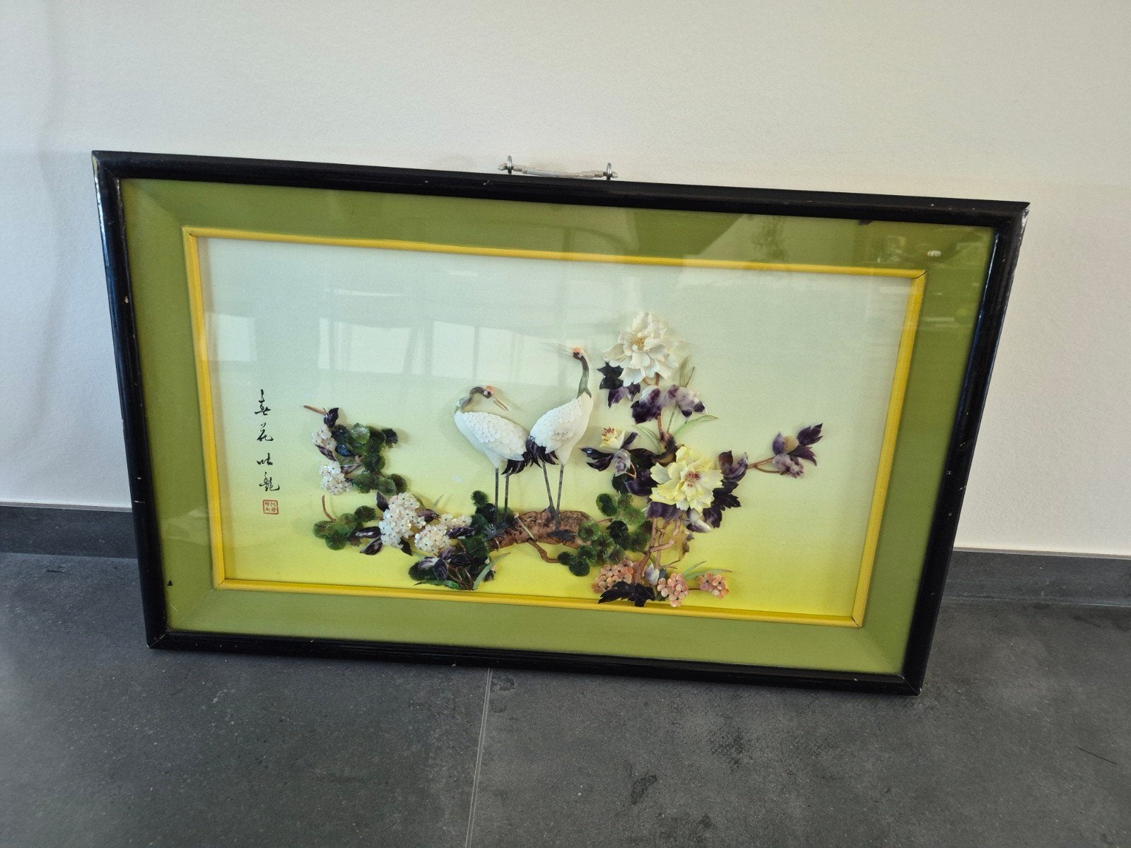 chinees 3D wand kunstwerk met kraanvogels, Ophalen