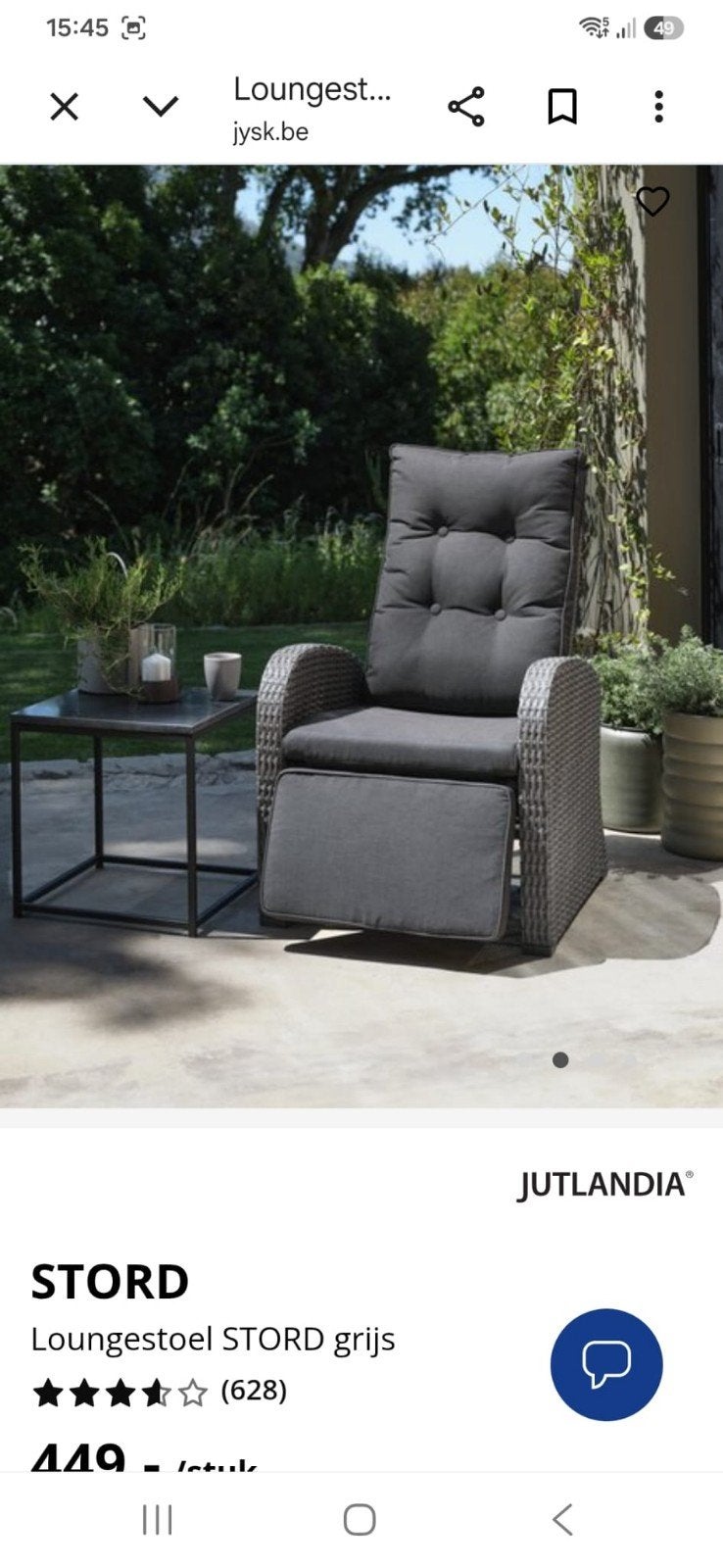 Verstelbare tuin stoelen, Ophalen