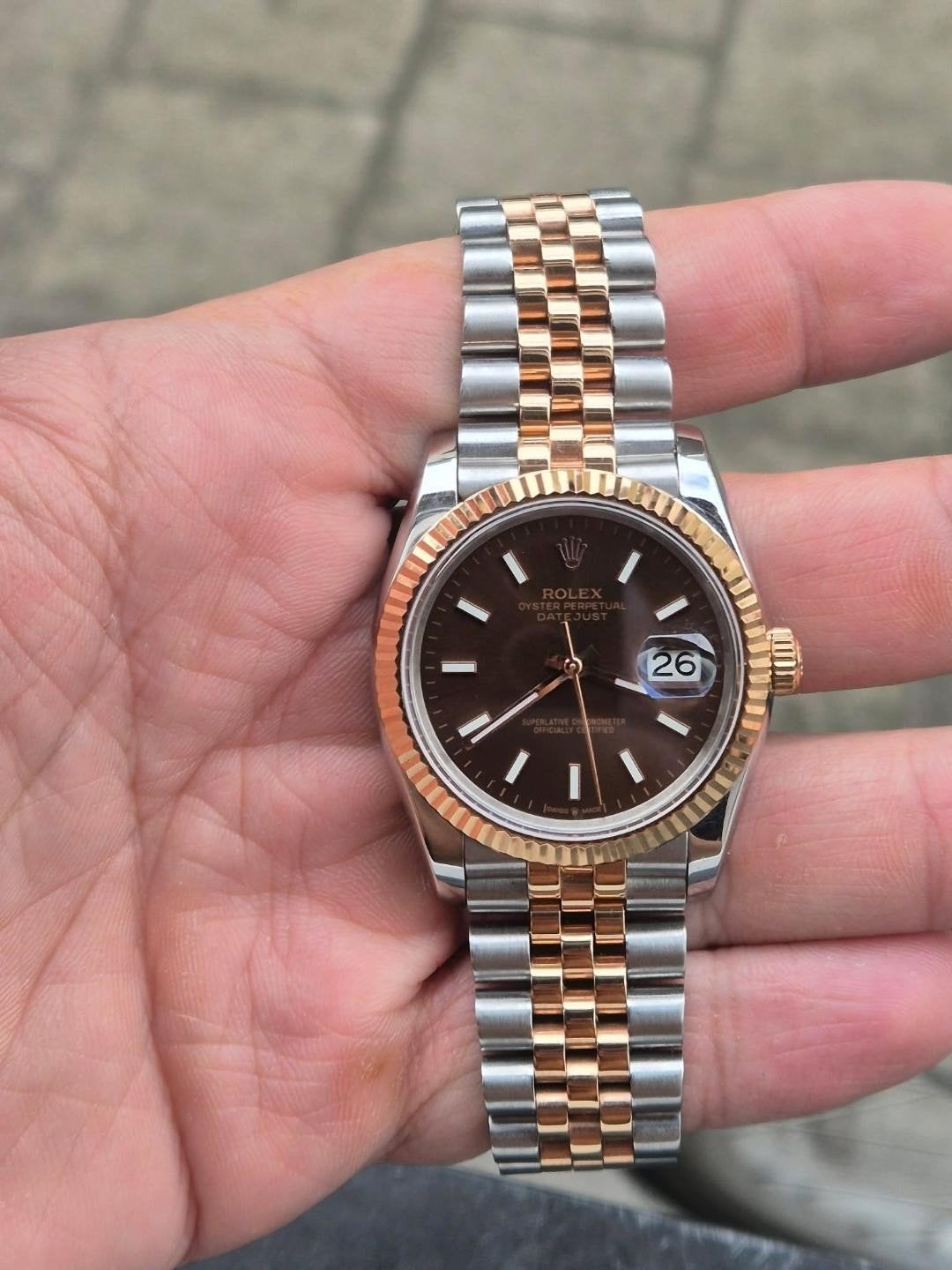Rolex Date just, Handtassen en Accessoires, Horloges | Dames, Ophalen, Rolex