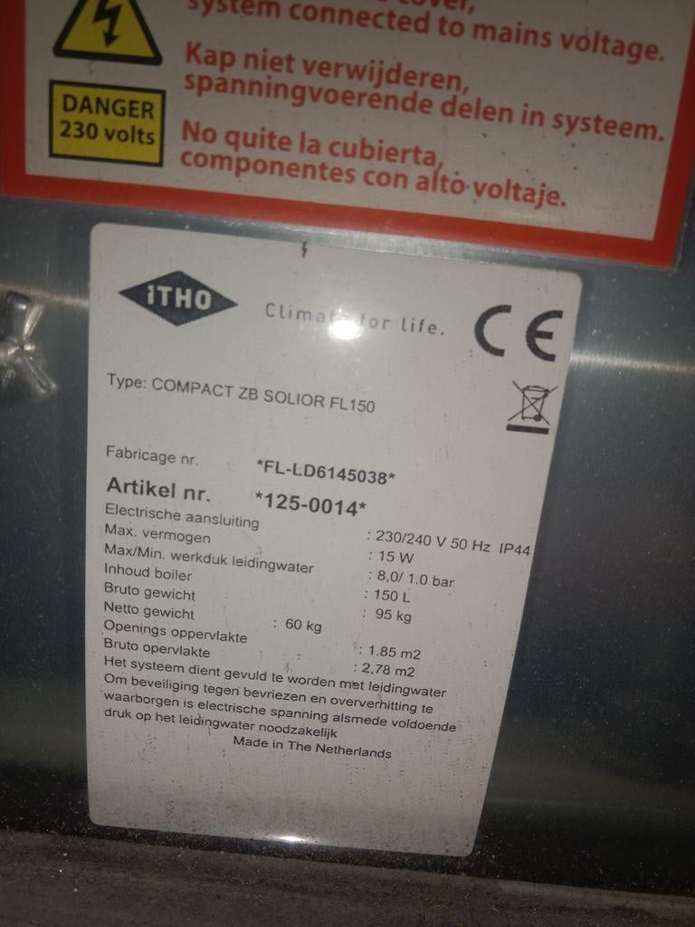 Zonneboiler solior, Doe-het-zelf en Bouw, Zonnepanelen en Toebehoren, Ophalen of Verzenden