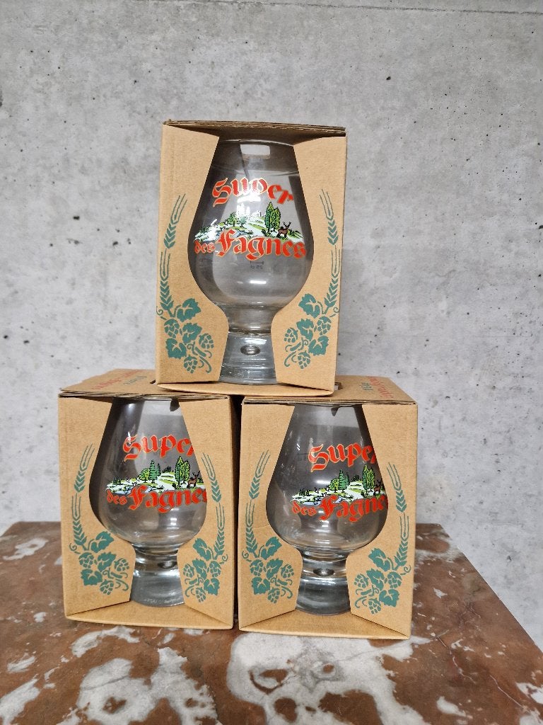 Verres à bière Super des Fagnes, Collections, Marques de bière, Enlèvement, Neuf, Verre ou Verres, Autres marques