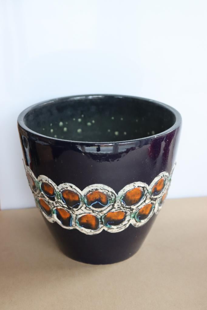 Retro blauwe bloempot, Ophalen, Gebruikt, Rond, Binnen
