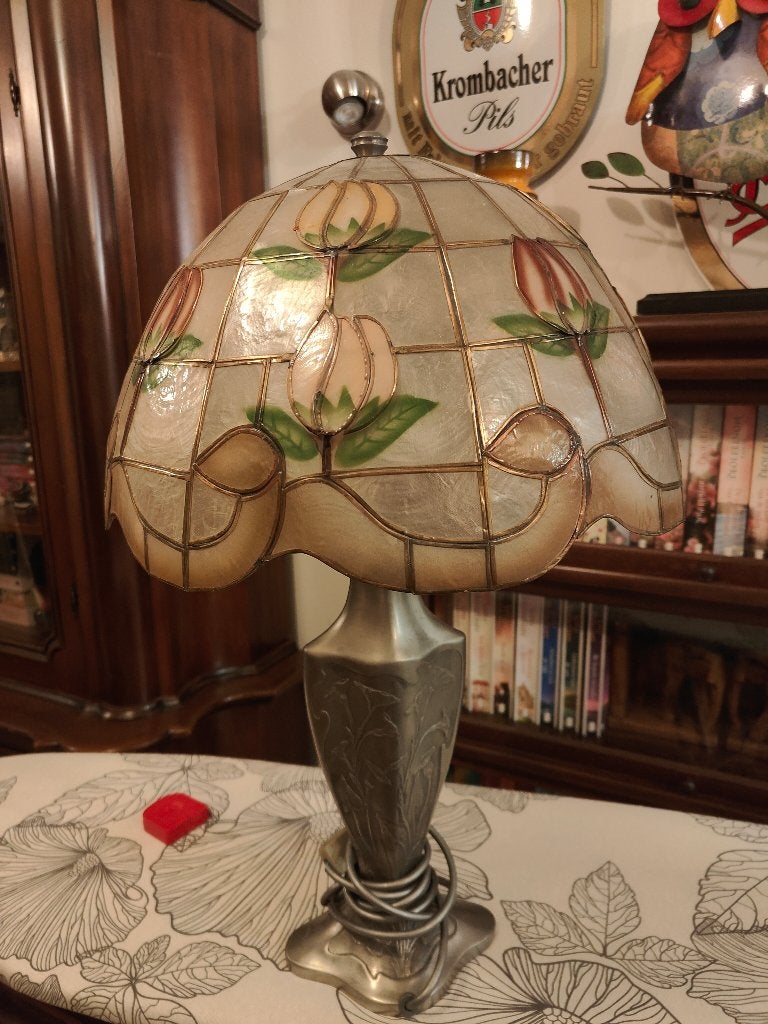 Lampe de table de style Tiffany. Étain fait main, Enlèvement ou Envoi, Fait main, Vintage