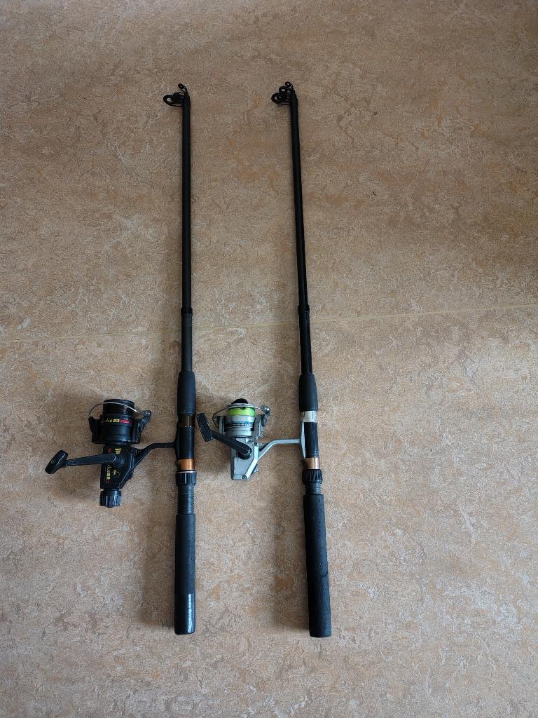 2 FOREL HENGELS + MOLENS, Ophalen of Verzenden, Zo goed als nieuw, Werphengel