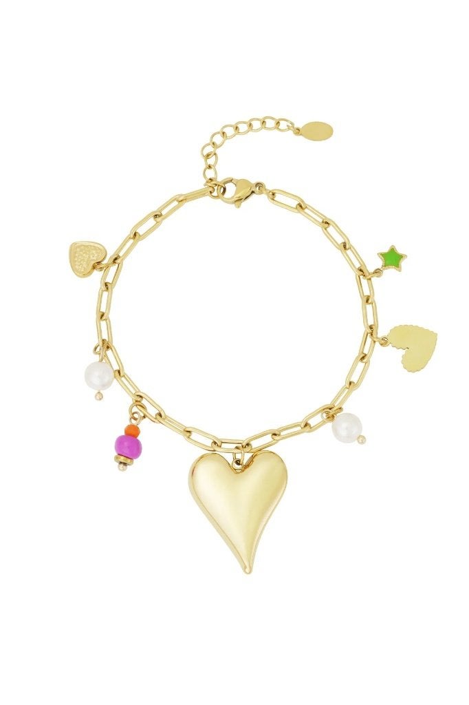 bedelarmband love moment, Handtassen en Accessoires, Ophalen of Verzenden, Nieuw, Staal