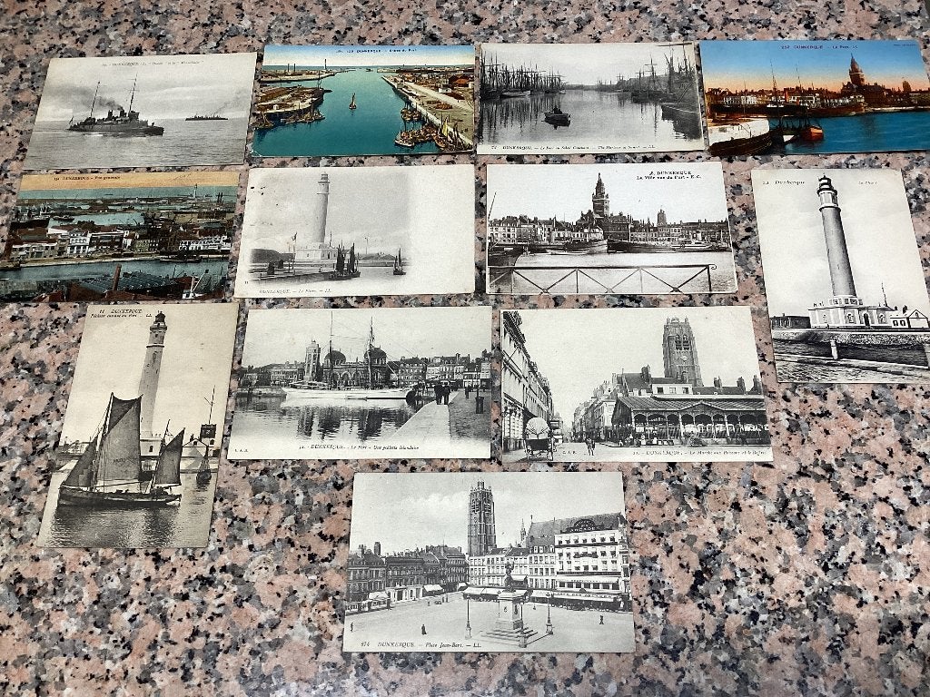 Lot de 12 cartes postales anciennes Dunkerque, Enlèvement ou Envoi, 1920 à 1940, Affranchie, France