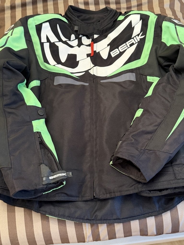 Berik motorjas textiel (Kawasaki groen), Motoren, Kleding | Motorkleding, Ophalen, Tweedehands, Jas | textiel, Overige