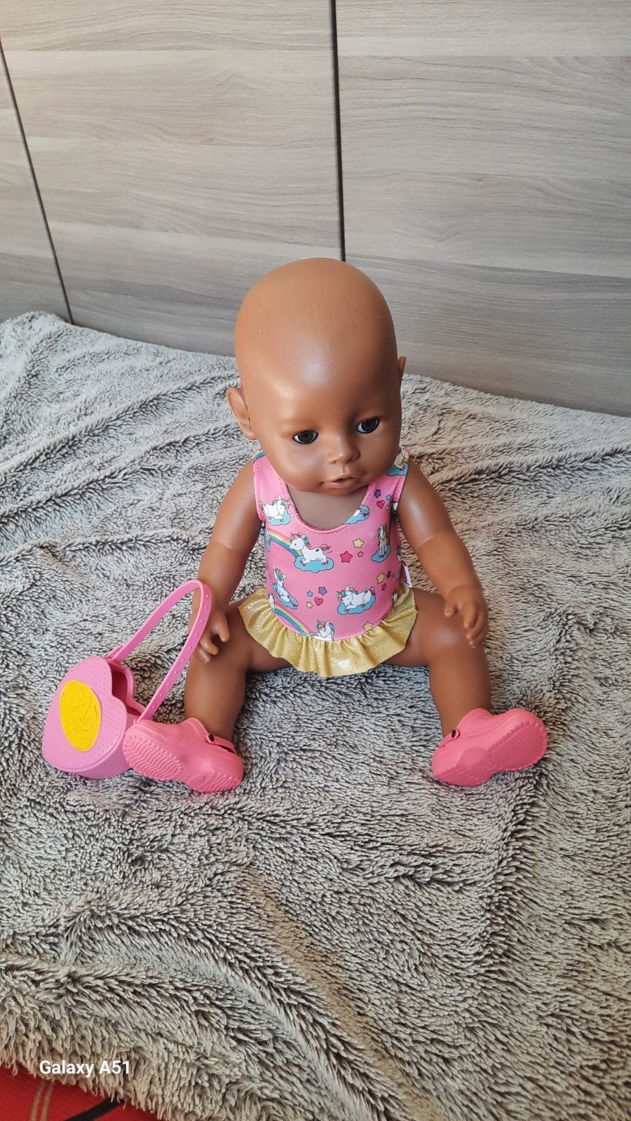 Baby Born zwempak, crocs en handtasje, Kinderen en Baby's, Ophalen of Verzenden, Zo goed als nieuw, Babypop