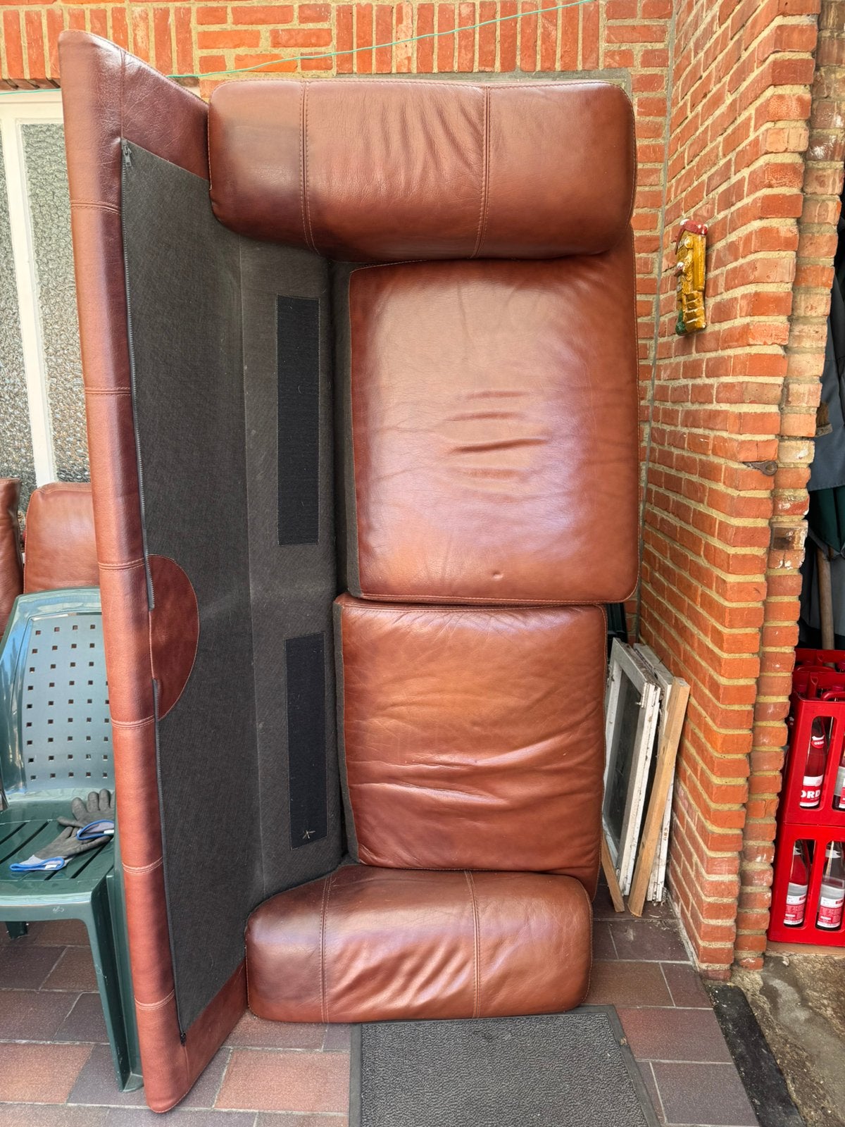 3p zit lederen sofa, Enlèvement, Utilisé, Trois personnes, 75 à 100 cm